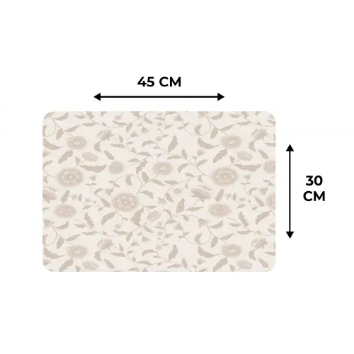 Sierlijk - Bloemen - Beige Placemat vinyl groot 368 -specs