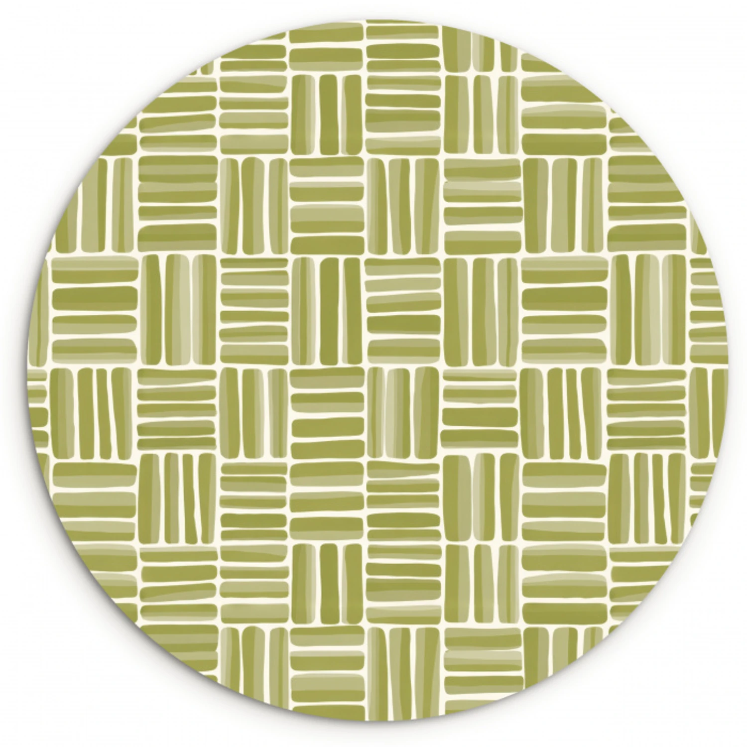 Vlecht - Patroon - Groen Wandcirkel kunststof plaat 5mm dik klein 188 -3d