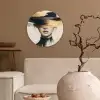 Vrouw - Hoed - Verf Wandcirkel plexiglas klein -sfeer1