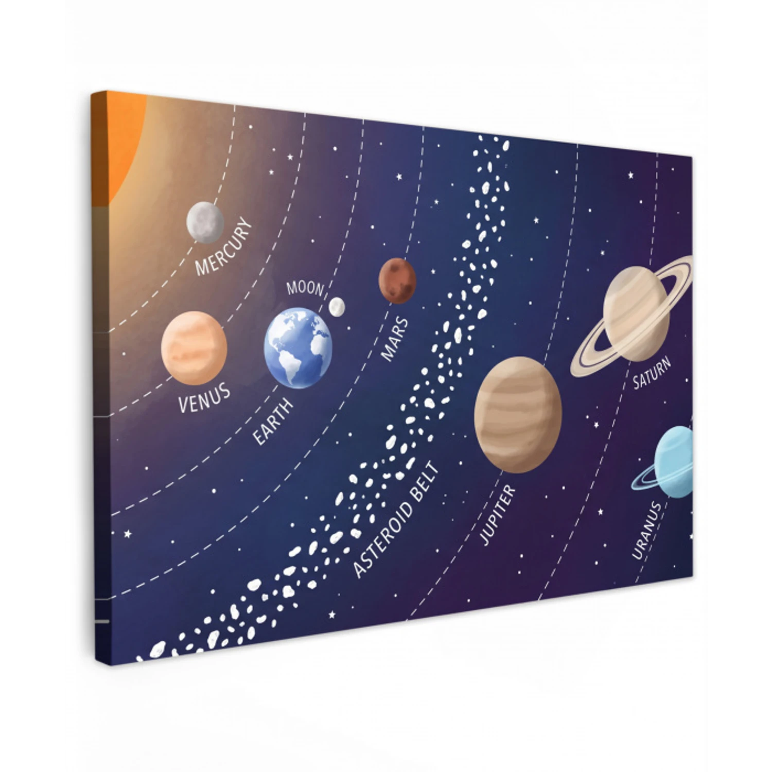 Planetenstelsel - Ruimte - Illustratie canvas 2cm klein -z3d