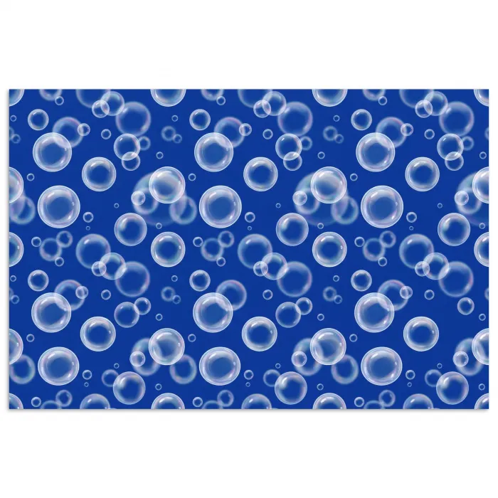 Bubbels - Patroon - Blauw poster papier klein -3d