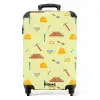 Bouwgereedschap patroon op lichtgele achtergrond NBS - Handbagage koffer - Kinderen Unisex middel -productfoto_recht