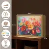 Bloemen - Kleurrijk - Verf - Abstract - Kunst Light Box met batterij (Wandlamp) middel -USP_websiteoverzichtNL