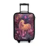 Paard - Bloemen - Paars - Vlinder Kinderkoffer - Zwart klein -3d