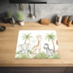Dieren - Jungle - Pastel Inductie beschermer vinyl 3mm middel -sfeer5