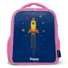 Raket - Planeten - Sterren Kinderrugzak - Roze middel -3d