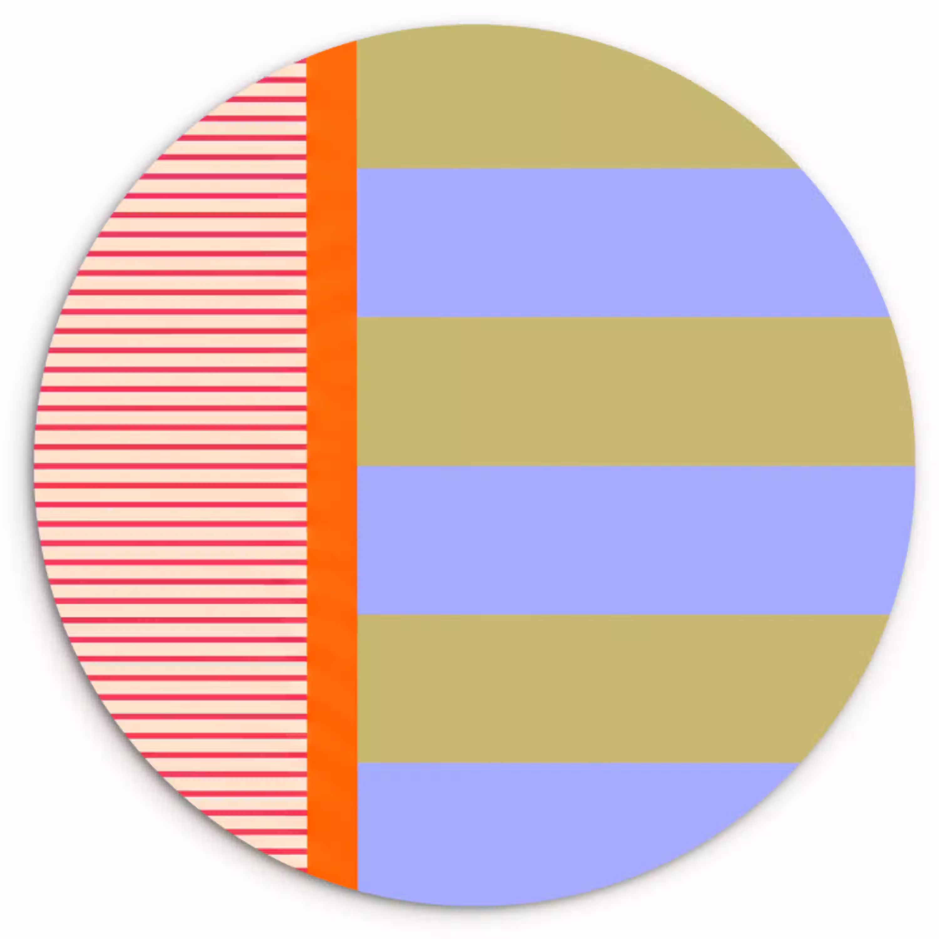 Abstract - Geometrie - Strepen - Blokken - Rood Wandcirkel kunststof plaat 5mm dik klein -3d