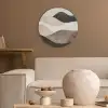 Abstract - Landschap - Golven - Crèmekleur Akoestische PET Vilt - Rond klein -sfeer1