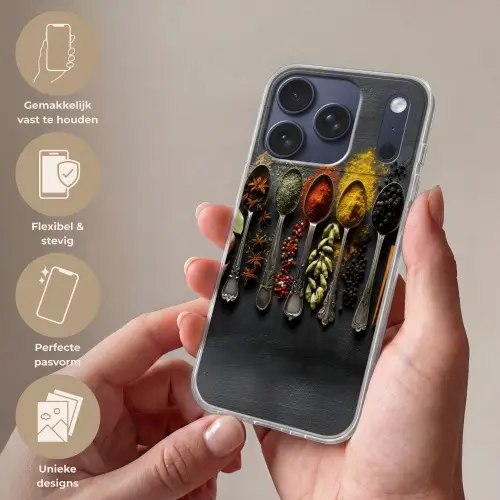 Lepels - Specerijen - Kaneel - Chili Telefoonhoesje iPhone 17 Pro klein -sfeer3_NL