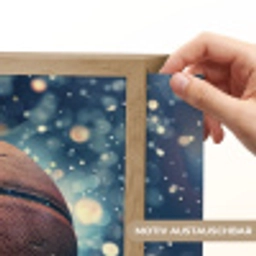 Basketbal - Vuur - Sport - Blauw - Oranje Light Box met batterij (Wandlamp kind) middel -USP_websiteprintDE