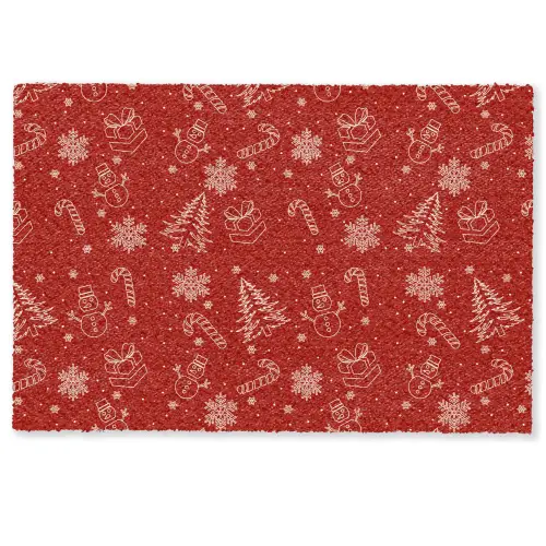 Illustratie - Kerstsymbolen - Rood Deurmat klein 898 -zkaufland3d