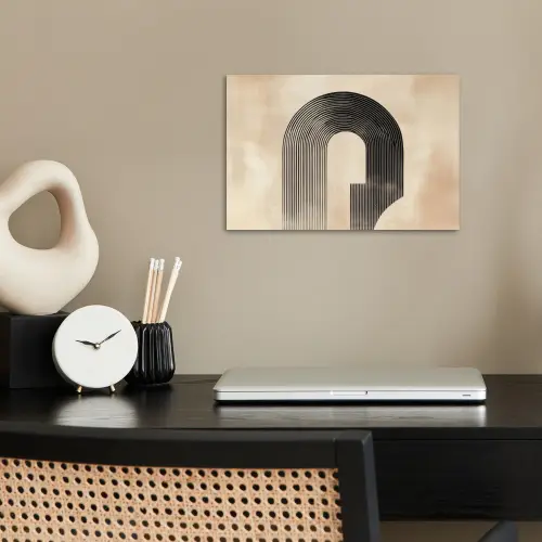 Boog -  Strepen - Minimalistisch - Zwart poster papier klein -sfeer1