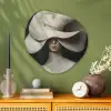 Modern - Vrouw - Hoed Wandcirkel Organisch Plexiglas middel -sfeer2
