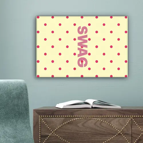 Swag - Roze - Stippen - Geel canvas 2cm klein -sfeer4