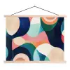 Abstract - Blauw - Roze textielposter latten blank klein -3d