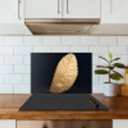Goud - Bladeren - Zwart - Planten - Luxe - Natuur keuken achterwand spatscherm klein -sfeer2