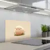 Schaap - Beige - Bloemen keuken achterwand spatscherm klein -3d_schuin
