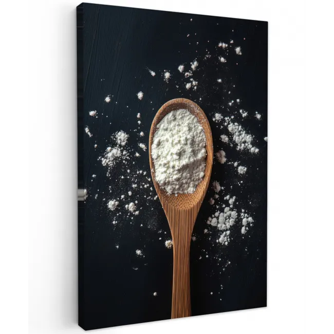 Meel - Hout - Lepel Tuinposter op houten frame 2 cm dik middel -3d