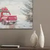 Auto - Rood - Cadeaus - Winter - Sneeuw - Kerst PET vilt klein -sfeer6_closeup