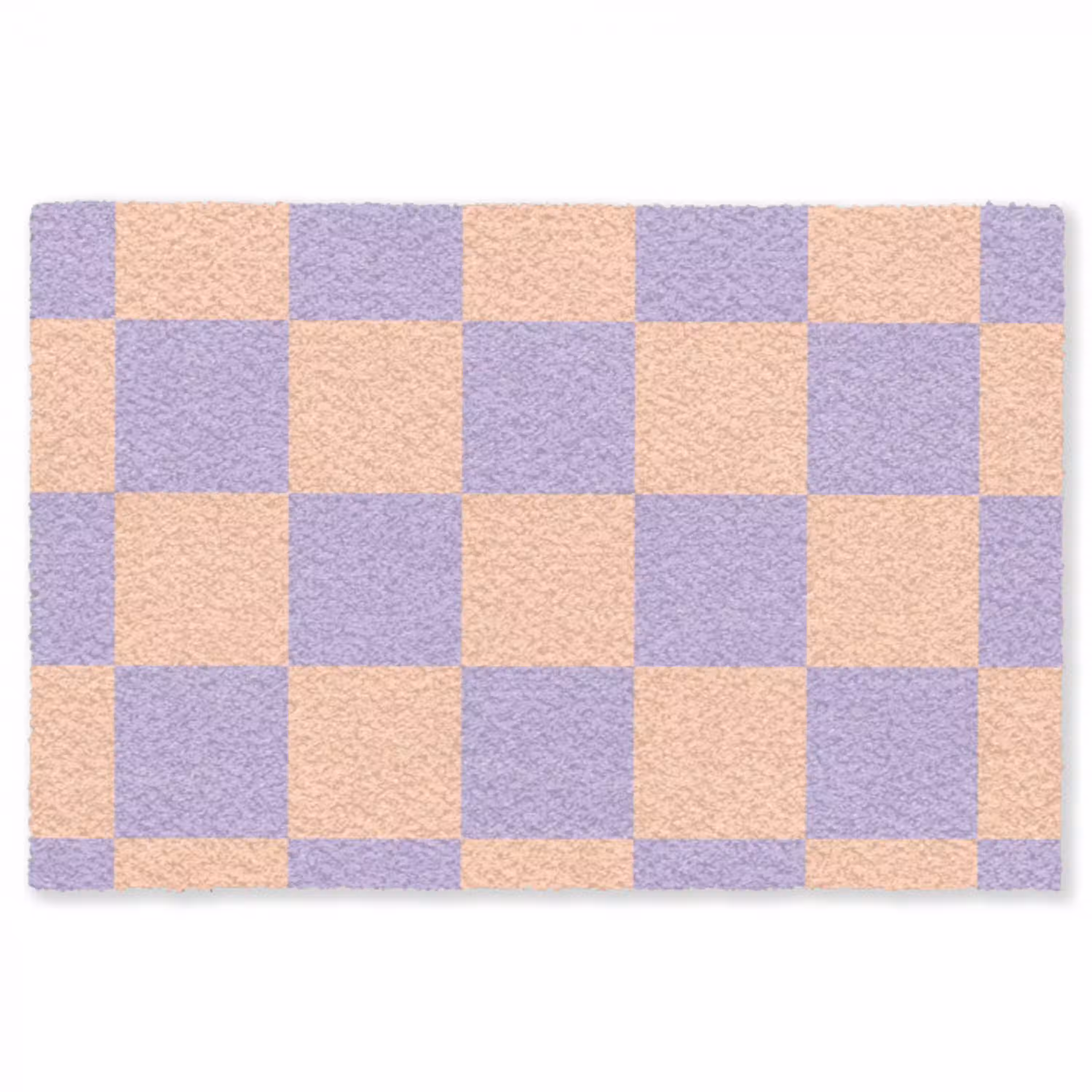Schaakbord patroon - Paars - Roze - Blokjes Vloerkleed Rechthoek klein -3d
