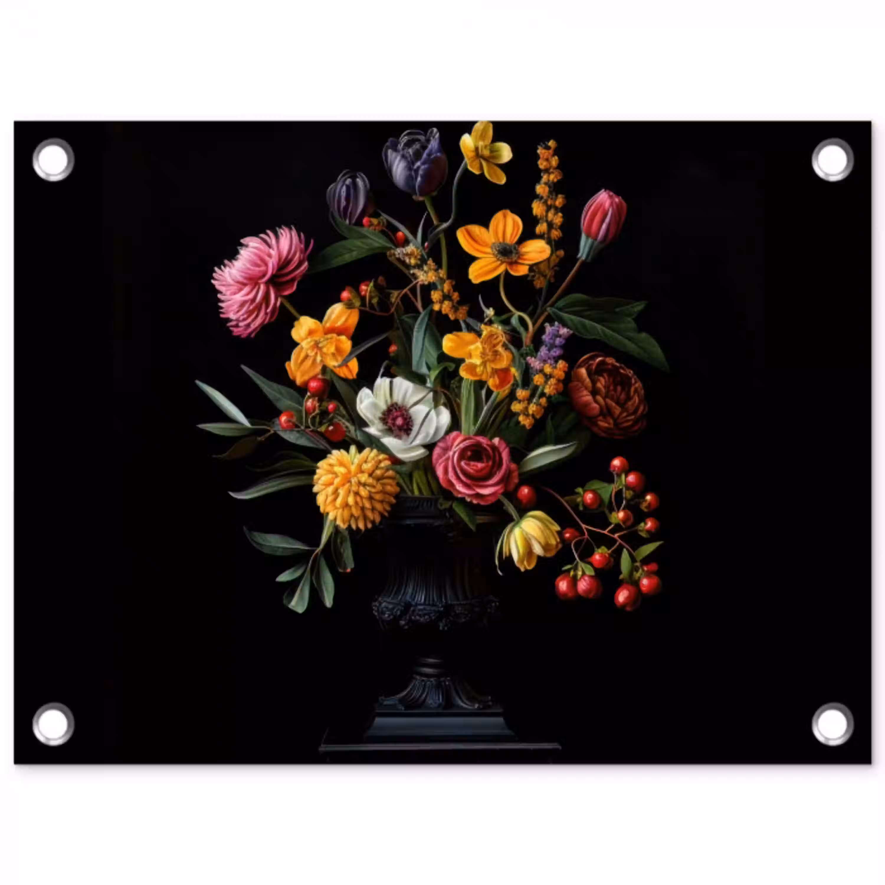 Sierlijk - Boeket - Bladeren tuinposter los doek klein -3d