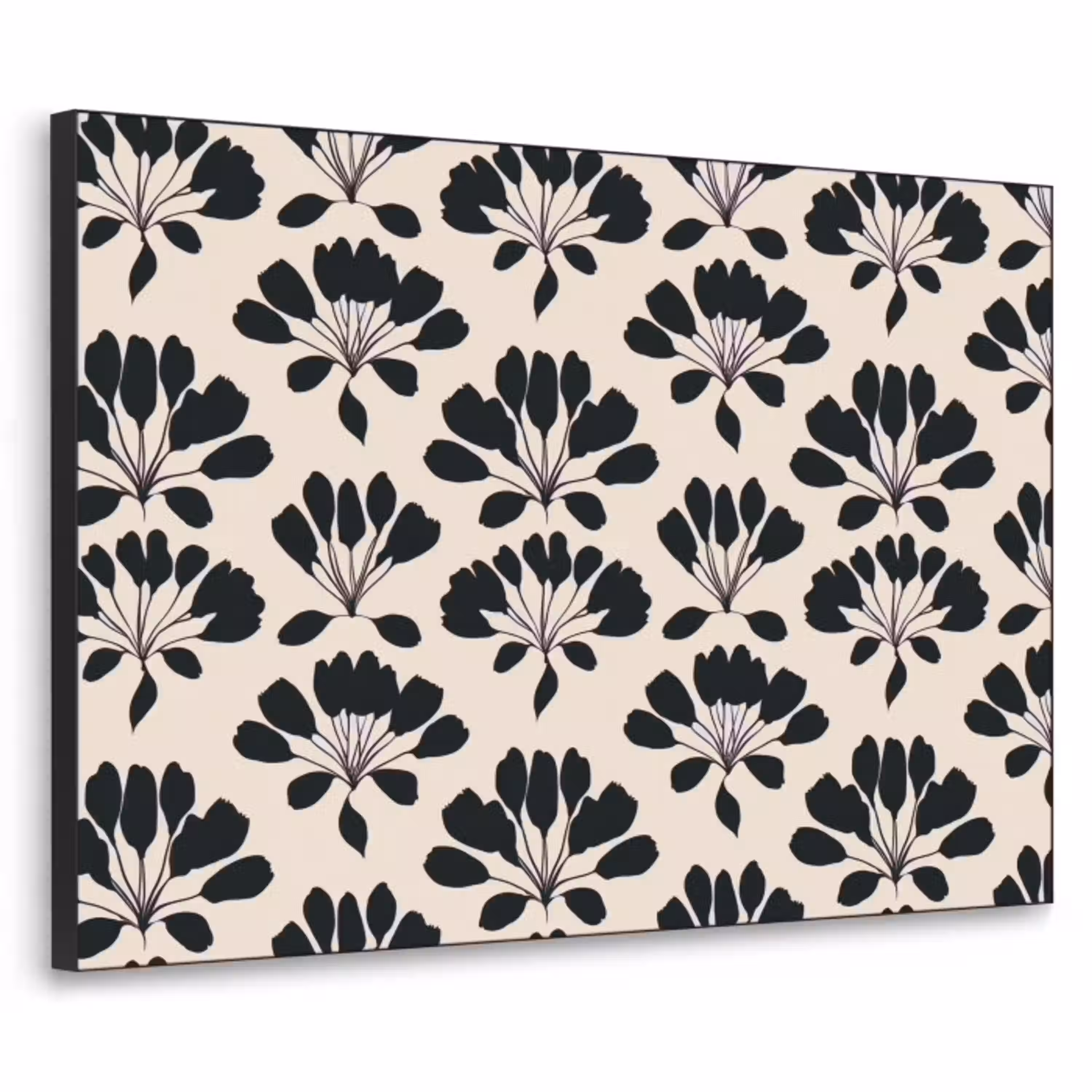 Abstract - Patroon - Zwart Textielframe zwart klein 947 -3d