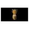 Ananas - Zwart - Goud - Luxe Muismat XXL klein -3d_leeg