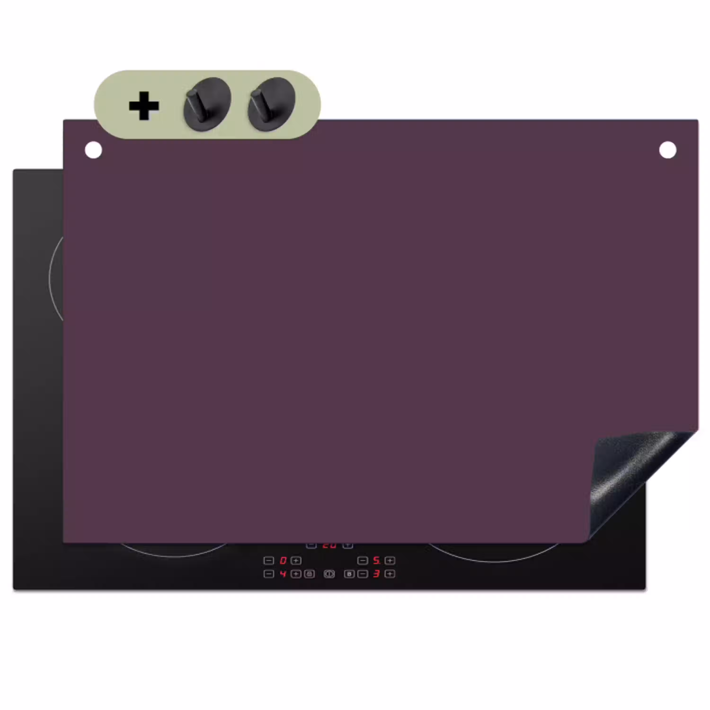 Midnight - Plum - Paars Inductie beschemer met haakjes klein 777 -3d