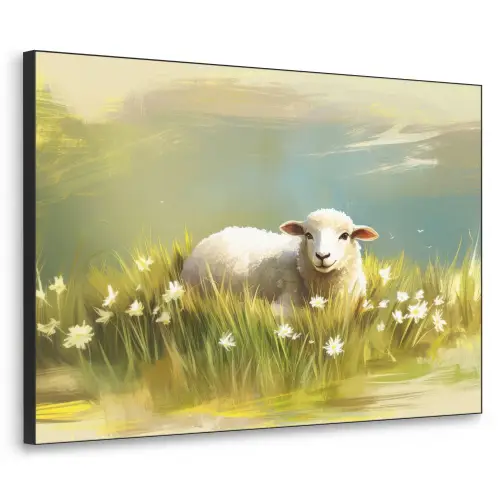 Schaap - Weide - Groen Textielframe zwart klein -3d