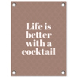 Cocktail - Tekst - Patroon - Wit tuinposter los doek klein -3d