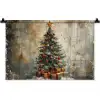 Kerstboom - Vintage - Kerst - Cadeau Wandkleed katoen klein -zz3d
