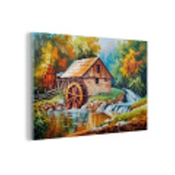 Landschap - Schilderij - Huis - Kunst - Herfst plexiglas 5mm klein -z3d
