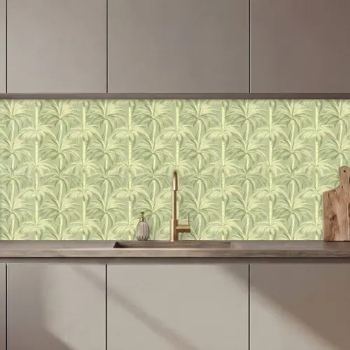Palmwoud - Tropisch - Groen keuken achterwand 2 middel 871 zz_3dshopping