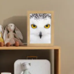 Sneeuwuil - Portret - Geel Light Box met kabel (Kinderlampje) klein -sfeer2_kind