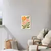 Minimalistisch - Bloemen - Bladeren - Roze Tuinposter op houten frame 2 cm dik klein -sfeer1
