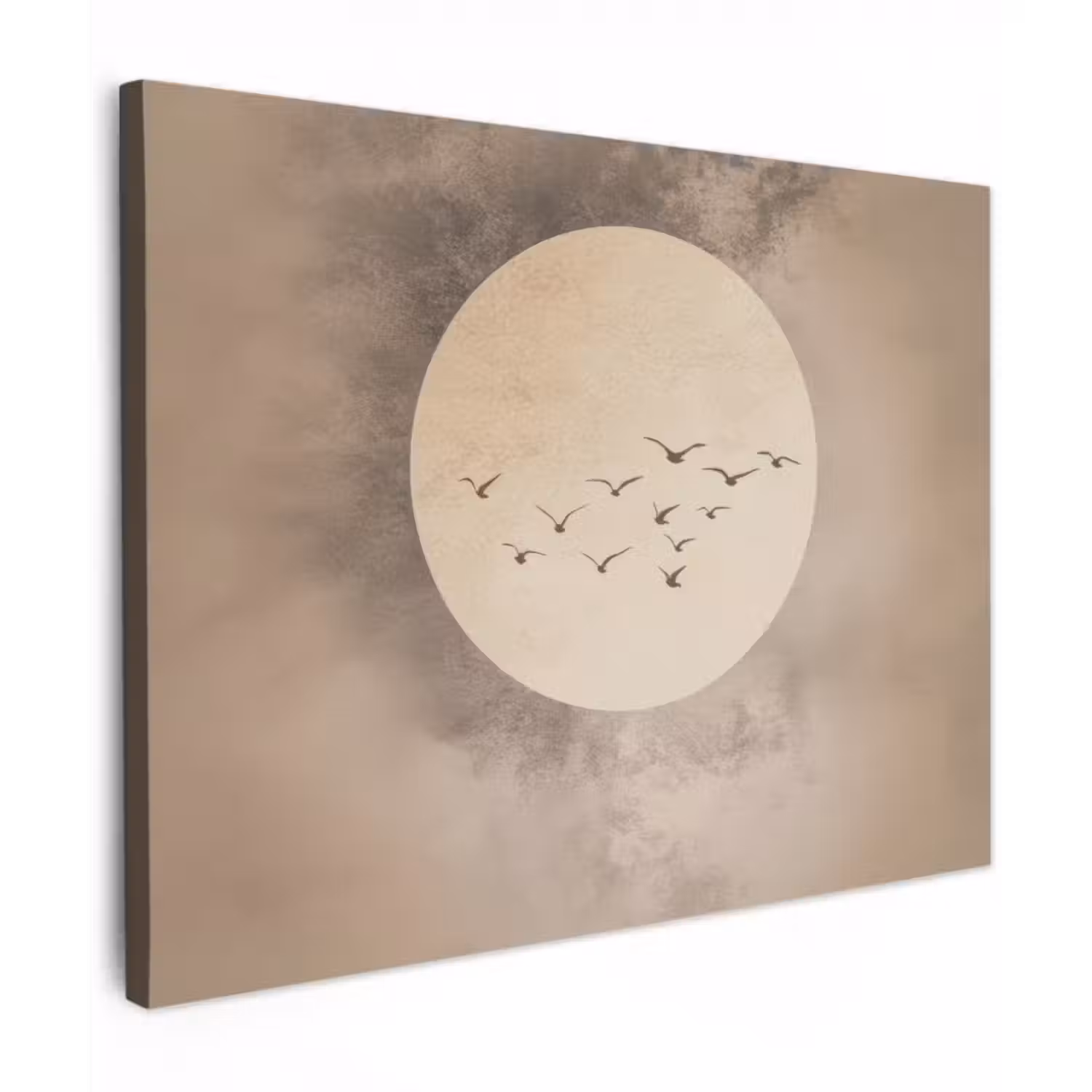 Leinwandbild - Vogel - Beige - Japanisch