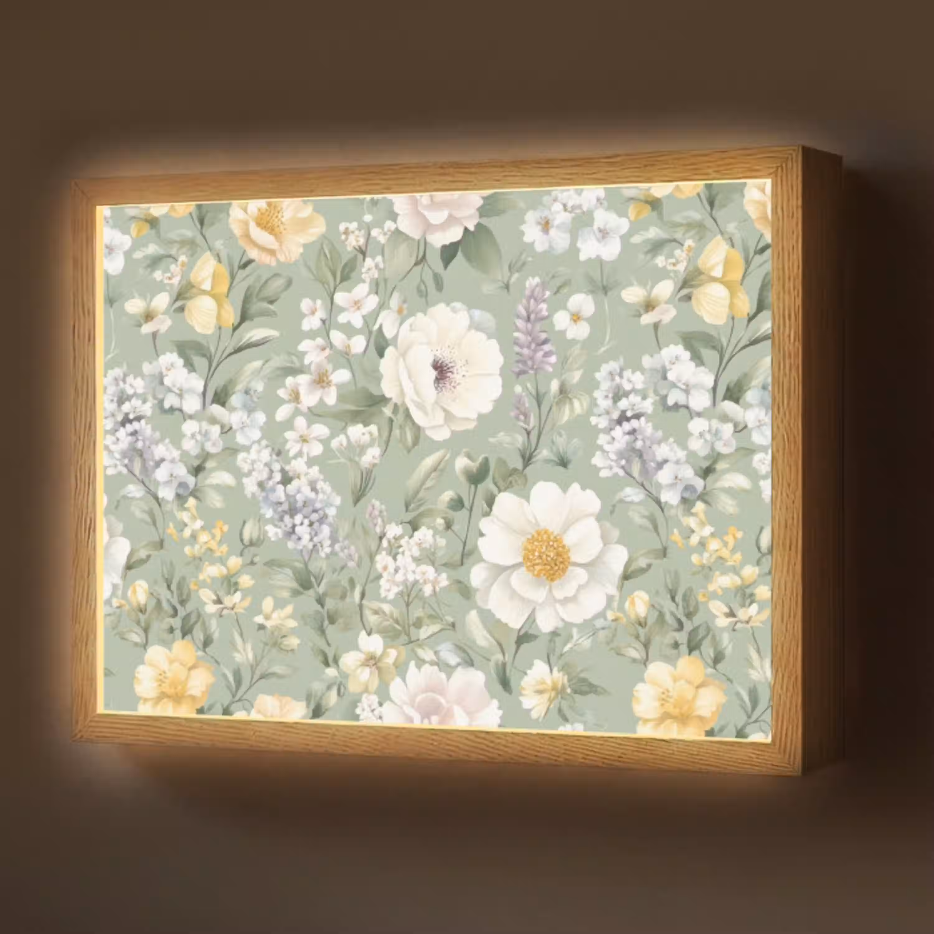 Klassiek - Bloemenpatroon - Kleurrijk Light Box met batterij (Wandlamp) middel 907 -z3d_website