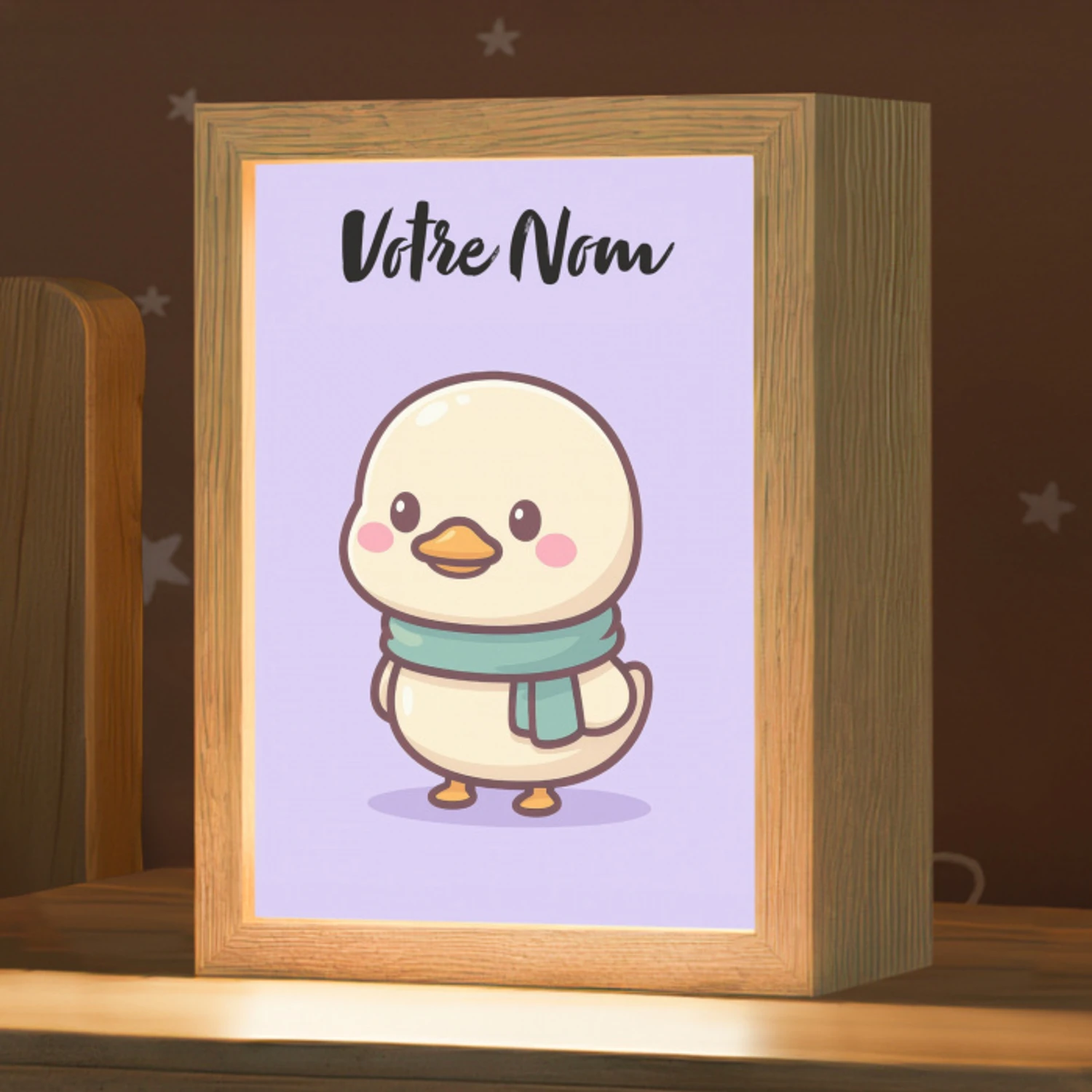 Eend - Paars - Sjaal Light Box met kabel (Kinderlampje) klein -zzz_3d_website