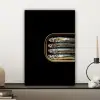 Sardines - Blik - Zwart - Vissen canvas 2cm klein -sfeer6