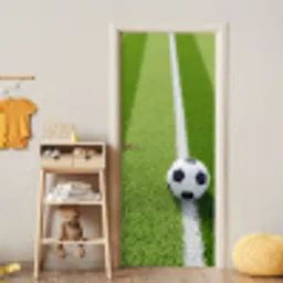 Voetbal - Grasveld - Sport - Groen deurposter klein -sfeer4