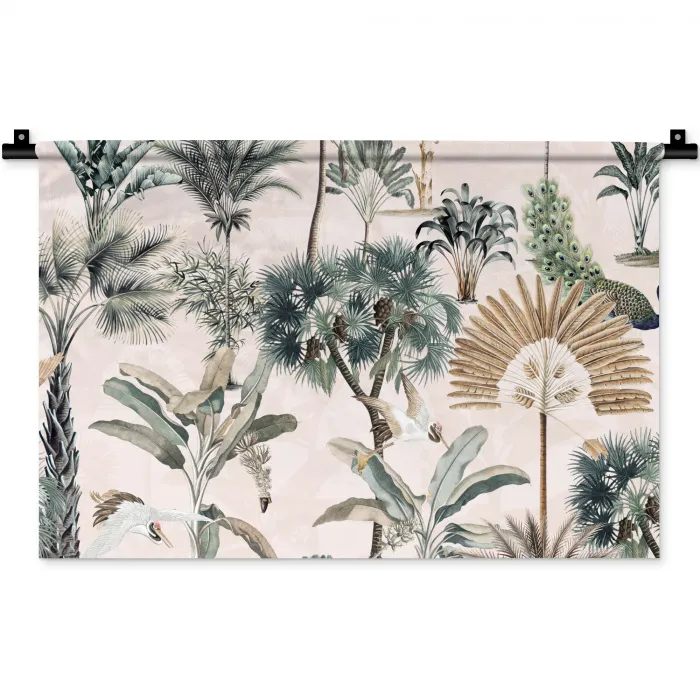 Bladeren - Monstera - Jungle - Tropical Wandkleed katoen klein -zz3d