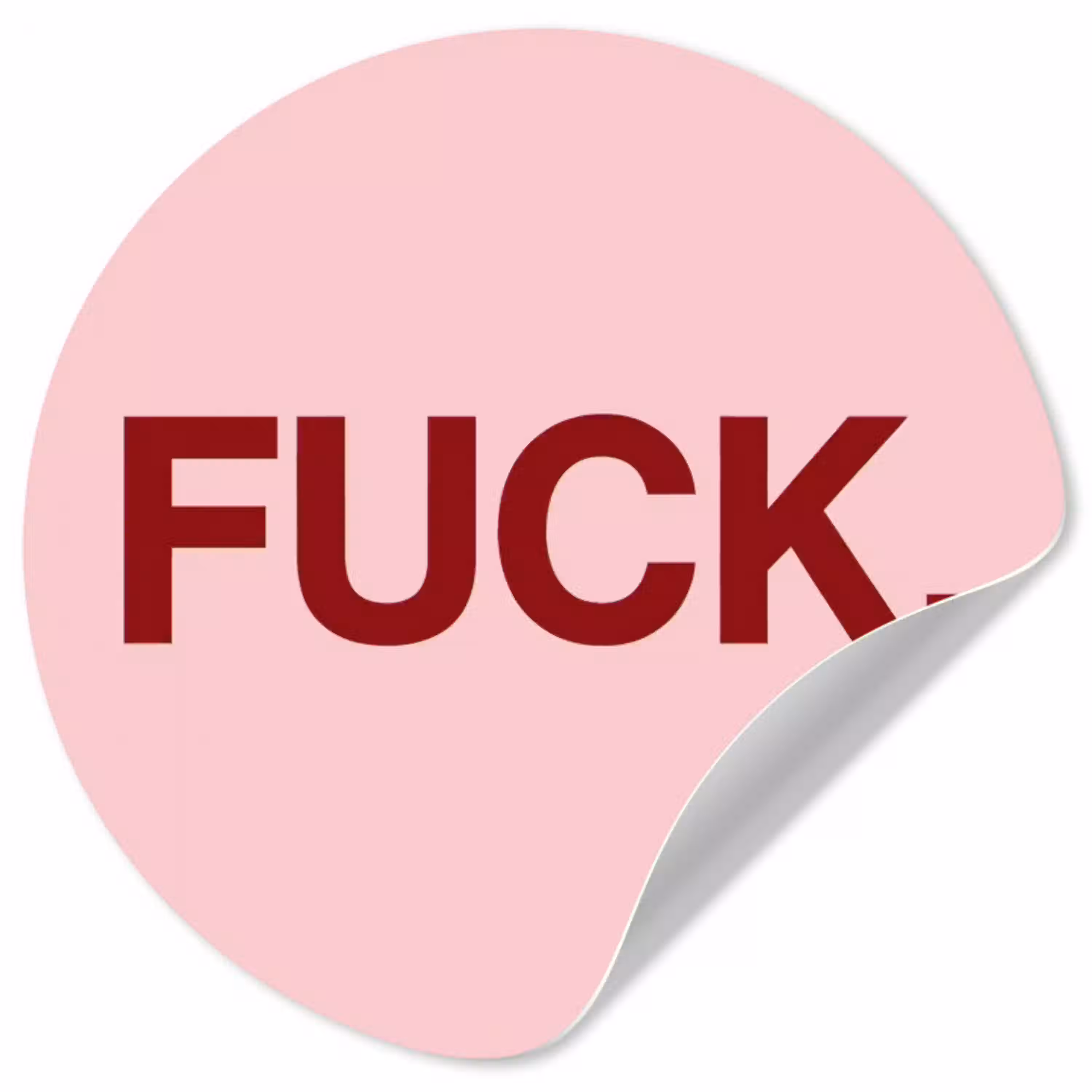 Statement - Krachtig - Roze Wandcirkel behangsticker klein -3d