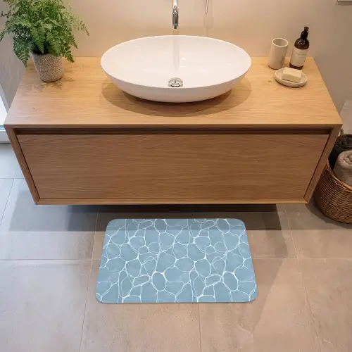 Organisch - Patroon - Blauw Badmat klein 997 -sfeer1