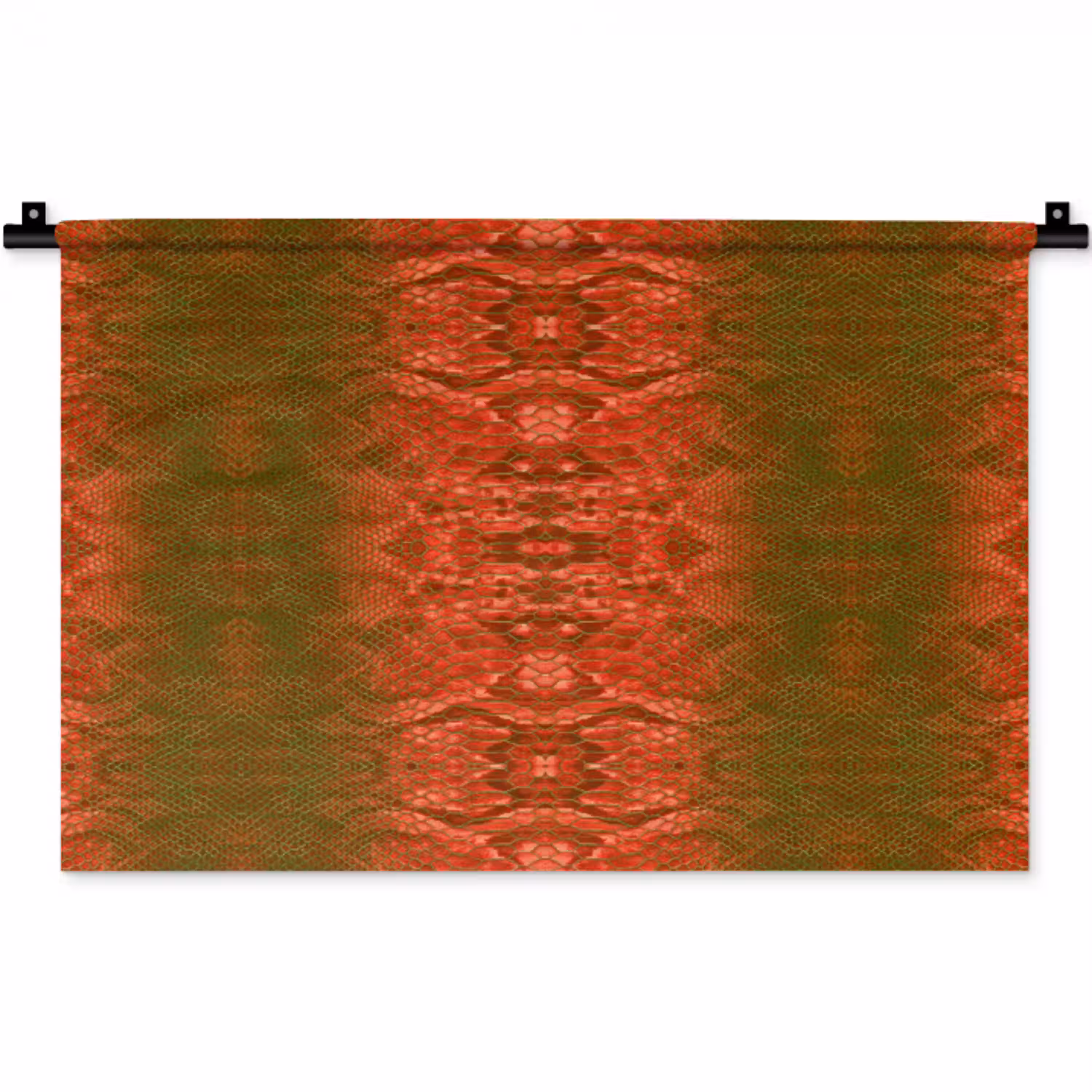 Slang - Boa - Groen - Rood Wandkleed katoen klein 269 -zz3d