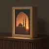Moskee - Oranje lucht - Islamitisch Light Box met kabel (Tafellamp) klein -z3d_website