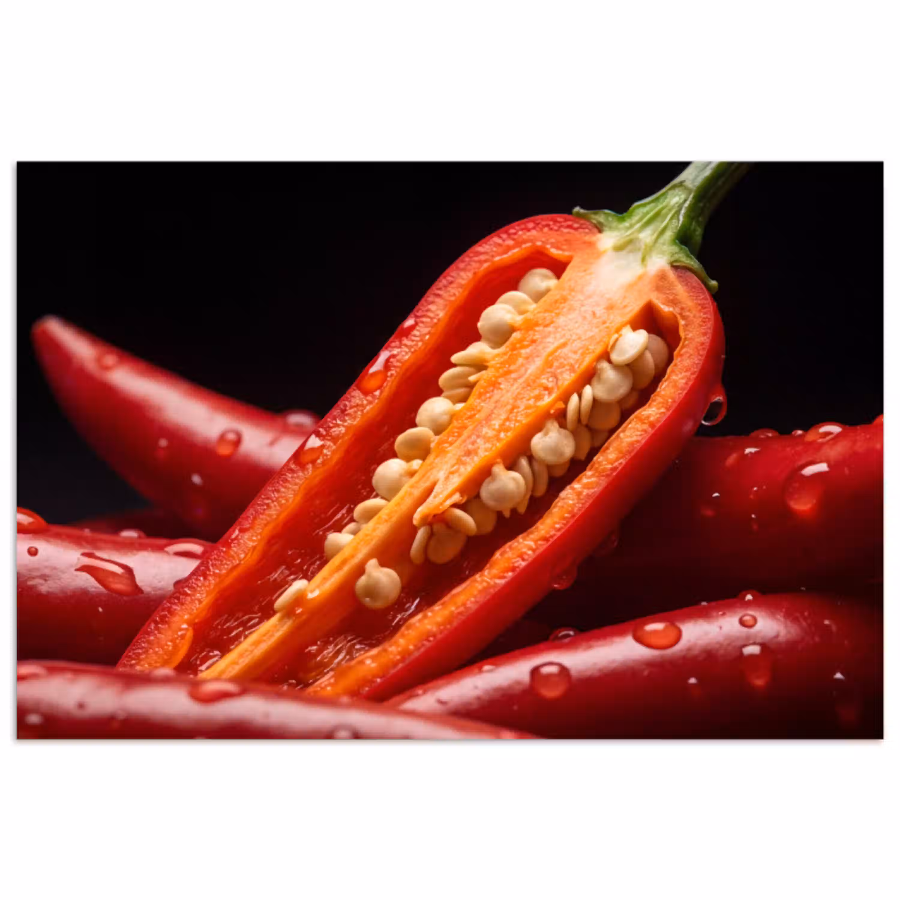 Chilipeper - Rood - Eten poster papier klein -3d