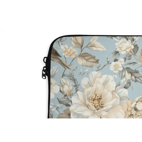 Botanisch - Zangvogel - Blauw laptophoes neopreen klein 279 -detail