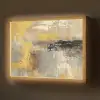 Abstract - Geel - Modern - Beige Light Box met batterij (Wandlamp) middel -z3d_website