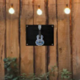 Ukelele - Delfts - Blauw - Muziek tuinposter los doek klein -sfeer1