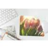 Tulpen - Roze - Zonnestralen muismat rubber klein -witbureau